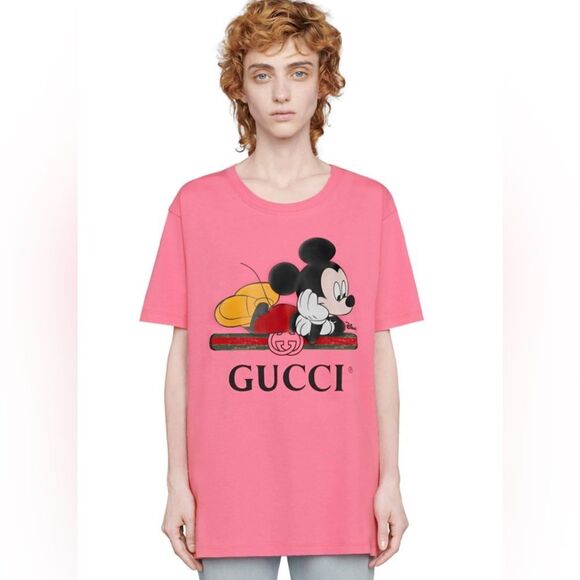 Gucci Pink Mickey Mouse Short Sleeve Tee - Picture 1 of 8